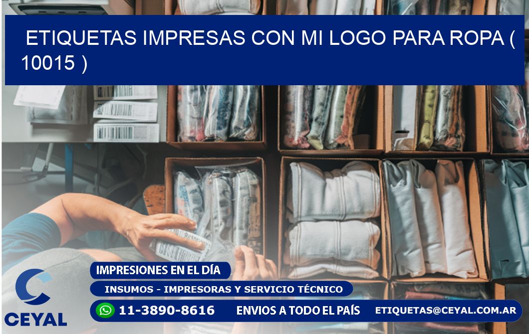 ETIQUETAS IMPRESAS CON MI LOGO PARA ROPA ( 10015 )