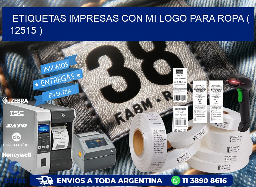 ETIQUETAS IMPRESAS CON MI LOGO PARA ROPA ( 12515 )