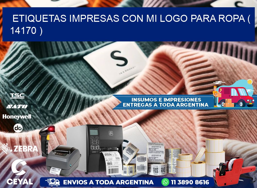 ETIQUETAS IMPRESAS CON MI LOGO PARA ROPA ( 14170 )