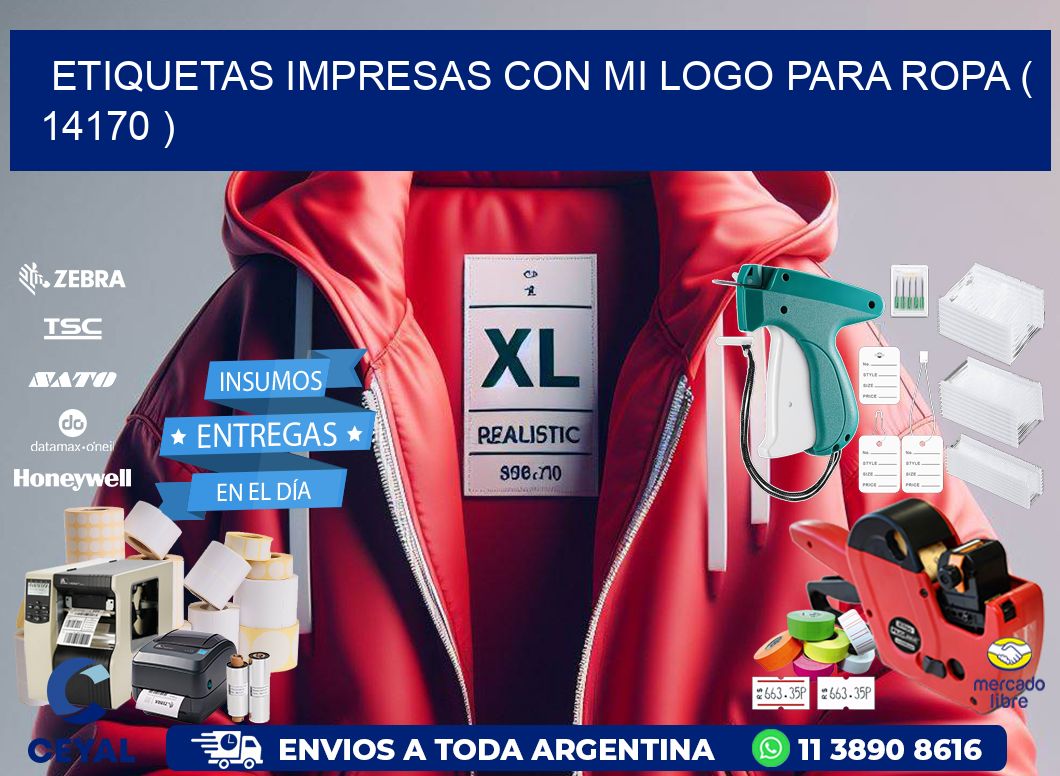 ETIQUETAS IMPRESAS CON MI LOGO PARA ROPA ( 14170 )