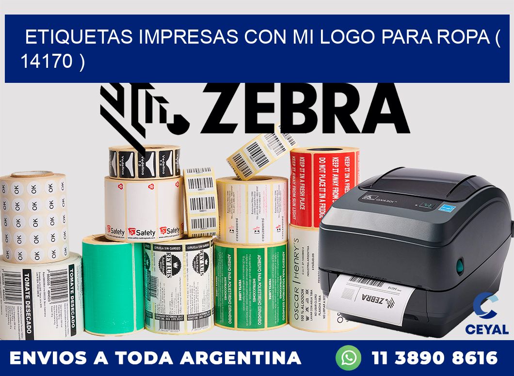 ETIQUETAS IMPRESAS CON MI LOGO PARA ROPA ( 14170 )