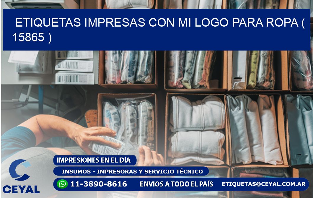 ETIQUETAS IMPRESAS CON MI LOGO PARA ROPA ( 15865 )