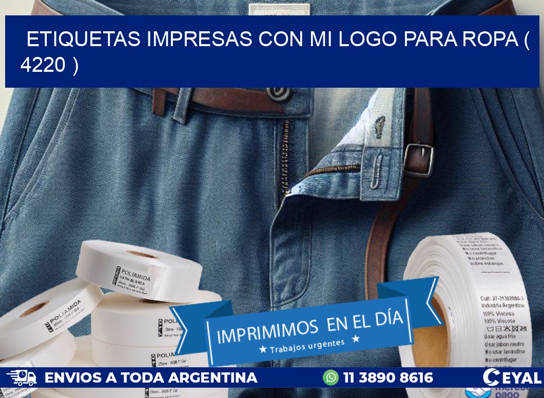 ETIQUETAS IMPRESAS CON MI LOGO PARA ROPA ( 4220 )