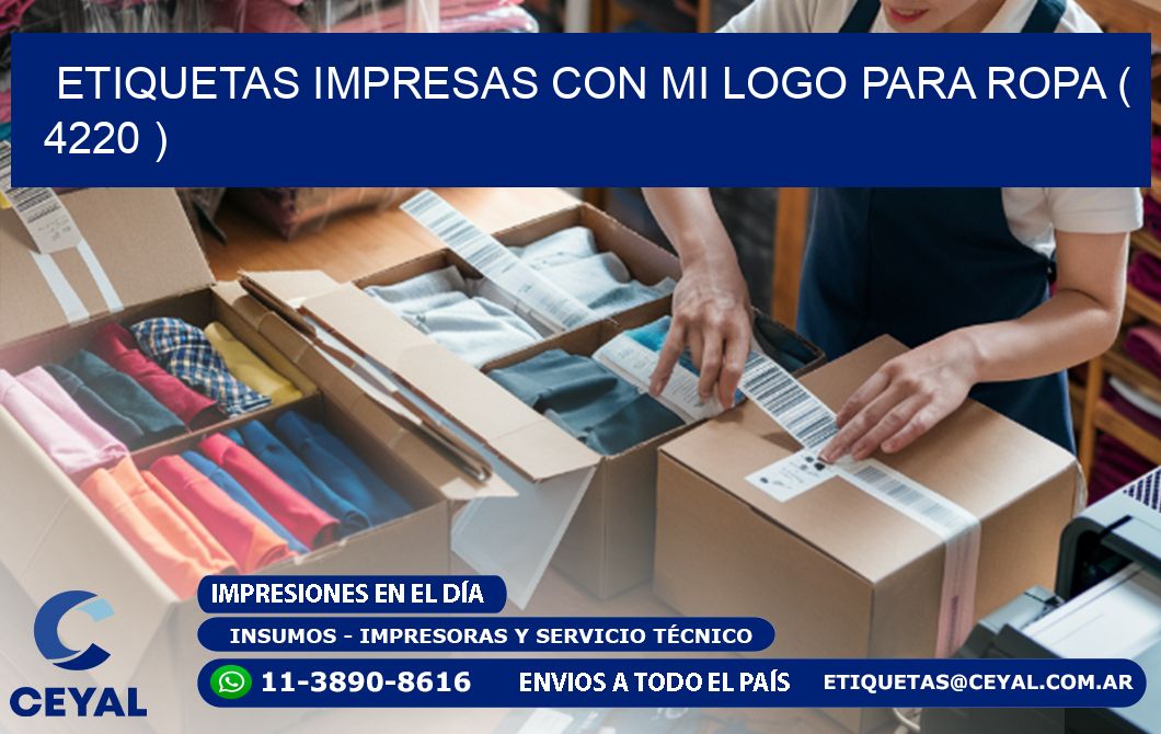 ETIQUETAS IMPRESAS CON MI LOGO PARA ROPA ( 4220 )
