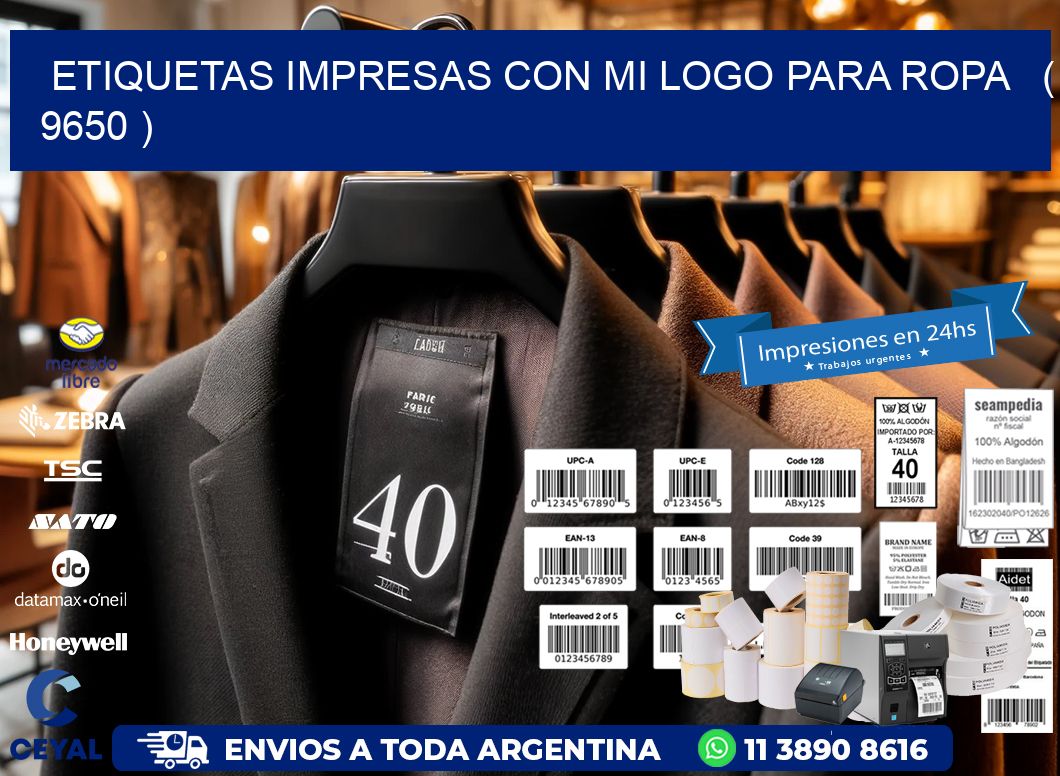 ETIQUETAS IMPRESAS CON MI LOGO PARA ROPA   ( 9650 )
