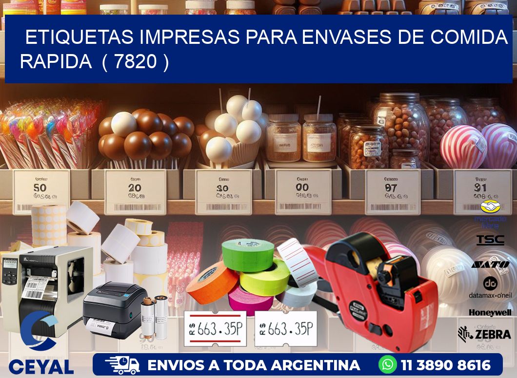 ETIQUETAS IMPRESAS PARA ENVASES DE COMIDA RAPIDA ( 7820 )