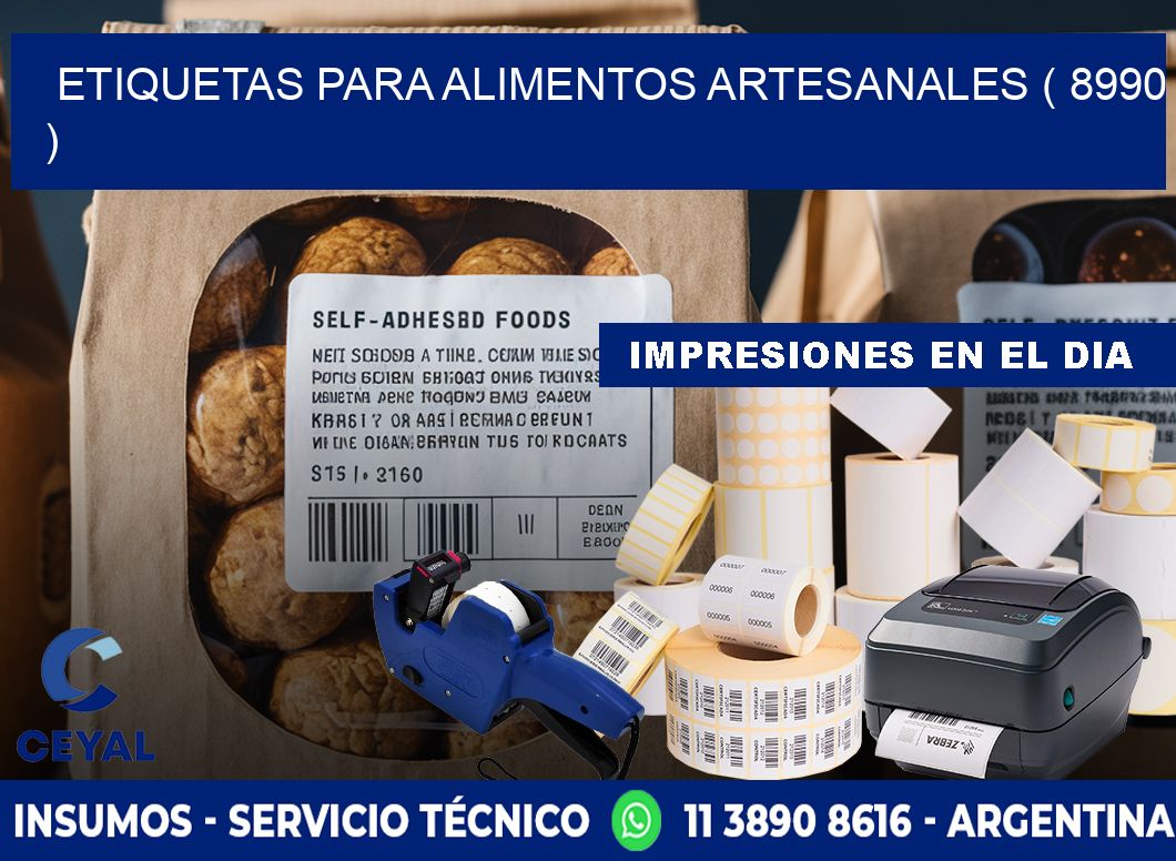ETIQUETAS PARA ALIMENTOS ARTESANALES ( 8990 )