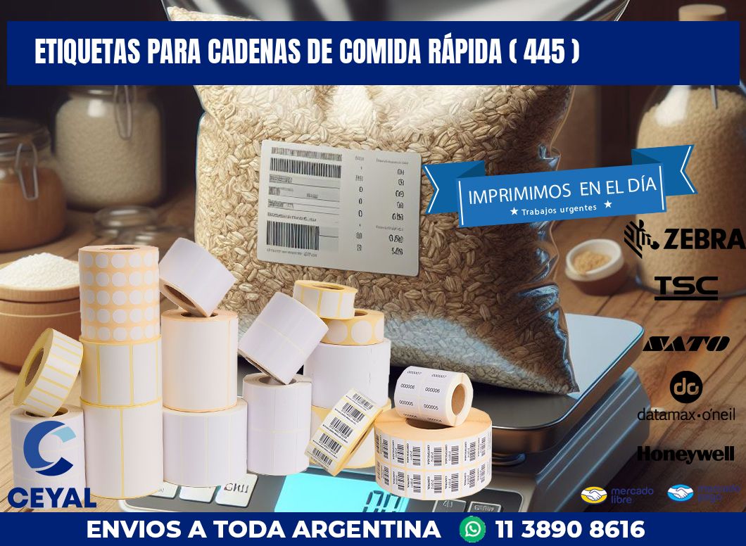 ETIQUETAS PARA CADENAS DE COMIDA RÁPIDA ( 445 )