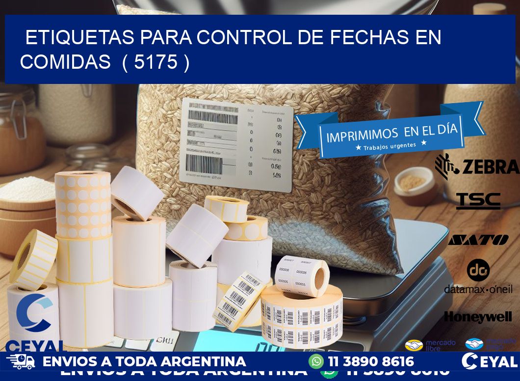 ETIQUETAS PARA CONTROL DE FECHAS EN COMIDAS  ( 5175 )