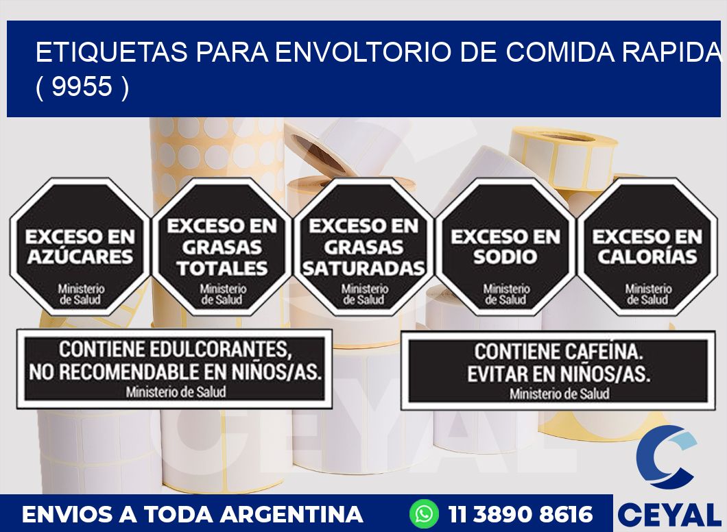 ETIQUETAS PARA ENVOLTORIO DE COMIDA RAPIDA  ( 9955 )