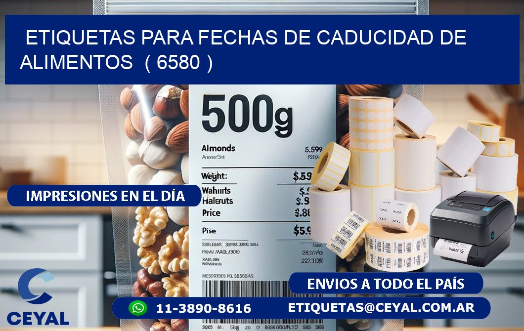 ETIQUETAS PARA FECHAS DE CADUCIDAD DE ALIMENTOS  ( 6580 )
