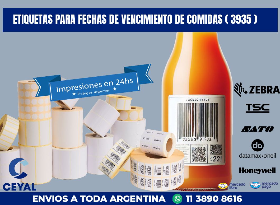 ETIQUETAS PARA FECHAS DE VENCIMIENTO DE COMIDAS ( 3935 )