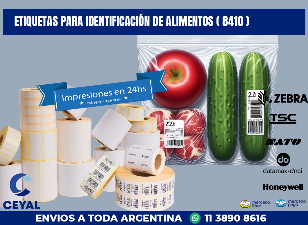 ETIQUETAS PARA IDENTIFICACIÓN DE ALIMENTOS ( 8410 )