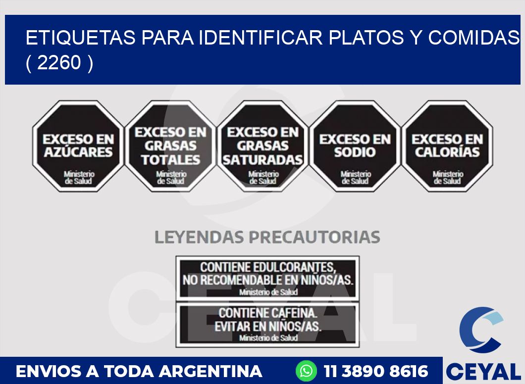 ETIQUETAS PARA IDENTIFICAR PLATOS Y COMIDAS  ( 2260 )
