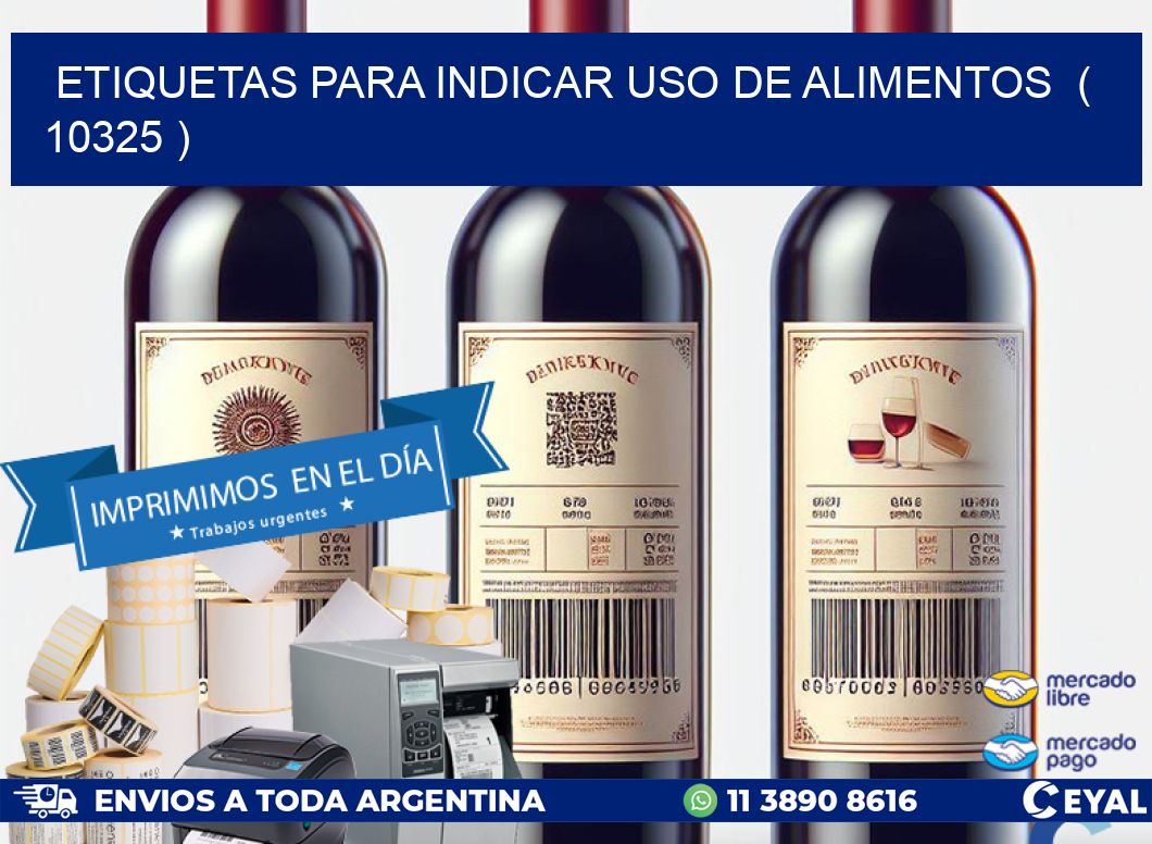 ETIQUETAS PARA INDICAR USO DE ALIMENTOS  ( 10325 )