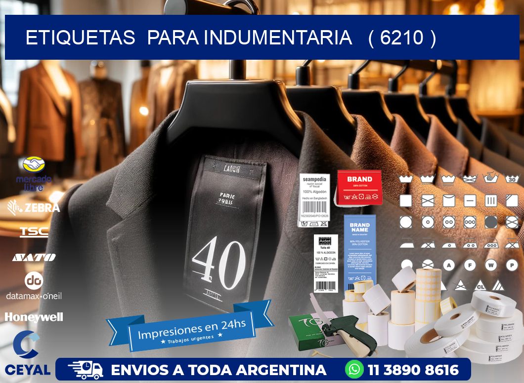 ETIQUETAS  PARA INDUMENTARIA   ( 6210 )