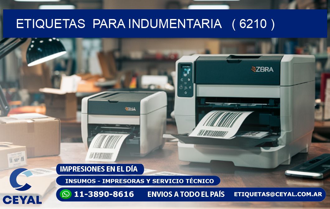 ETIQUETAS  PARA INDUMENTARIA   ( 6210 )