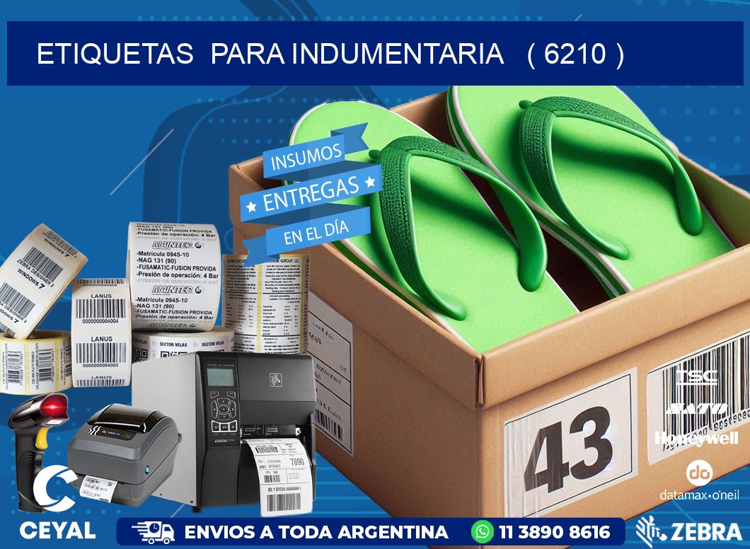 ETIQUETAS  PARA INDUMENTARIA   ( 6210 )