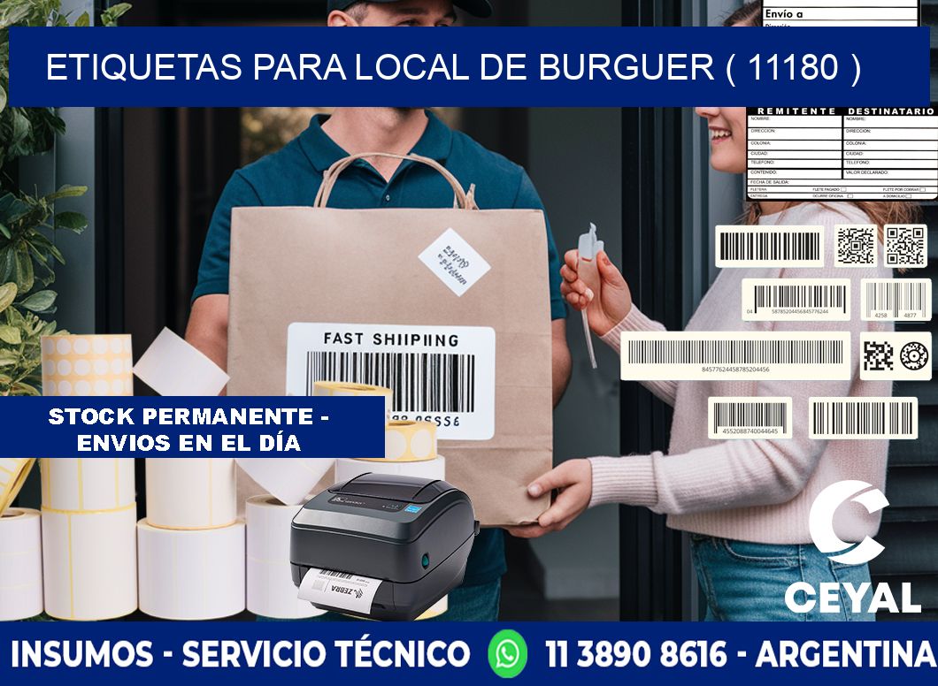 ETIQUETAS PARA LOCAL DE BURGUER ( 11180 )