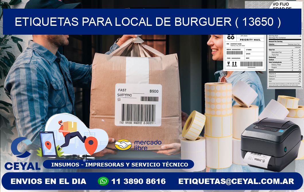 ETIQUETAS PARA LOCAL DE BURGUER ( 13650 )