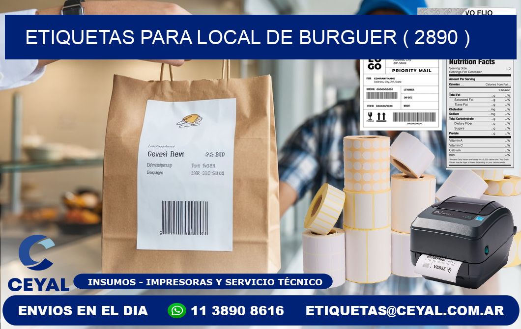 ETIQUETAS PARA LOCAL DE BURGUER ( 2890 )