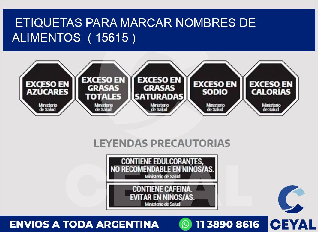 ETIQUETAS PARA MARCAR NOMBRES DE ALIMENTOS  ( 15615 )