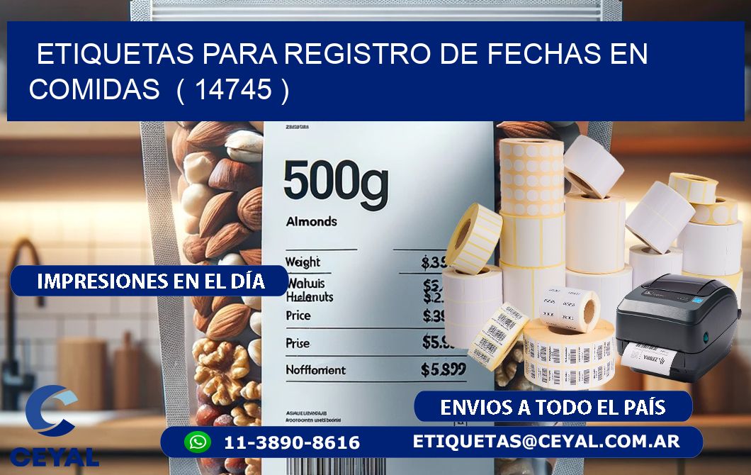 ETIQUETAS PARA REGISTRO DE FECHAS EN COMIDAS  ( 14745 )