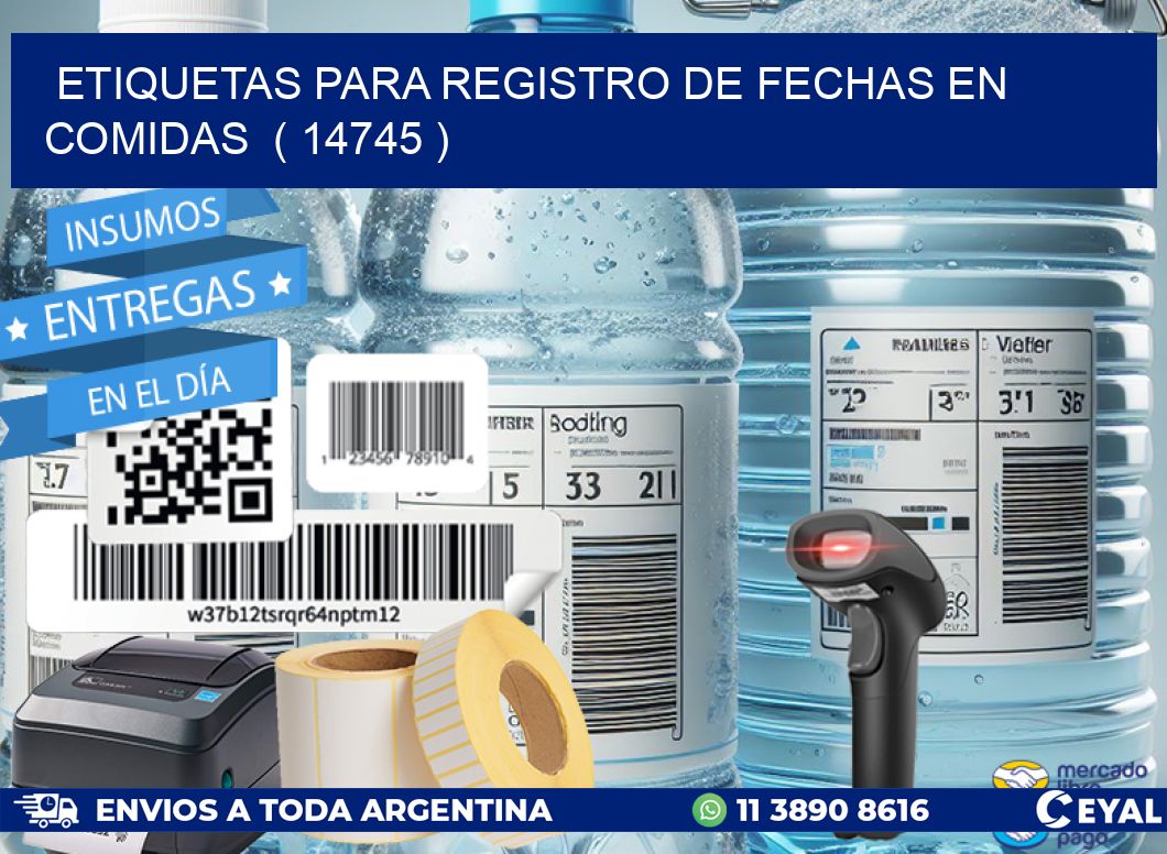 ETIQUETAS PARA REGISTRO DE FECHAS EN COMIDAS ( 14745 )