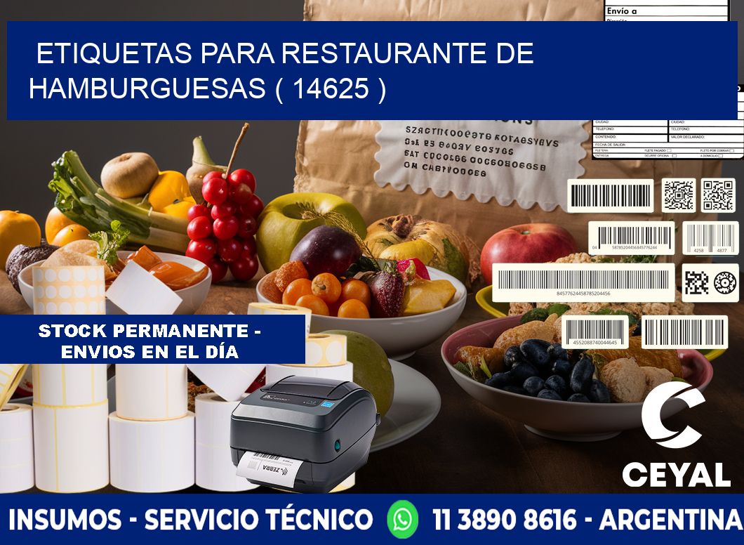 ETIQUETAS PARA RESTAURANTE DE HAMBURGUESAS ( 14625 )