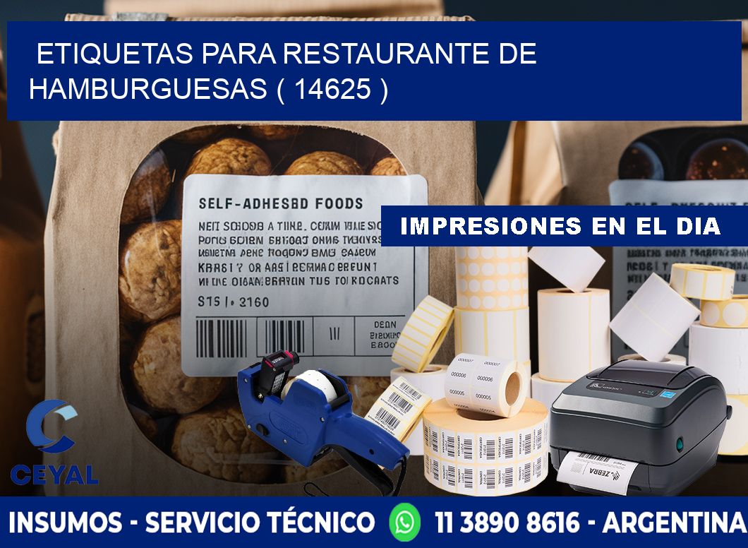 ETIQUETAS PARA RESTAURANTE DE HAMBURGUESAS ( 14625 )