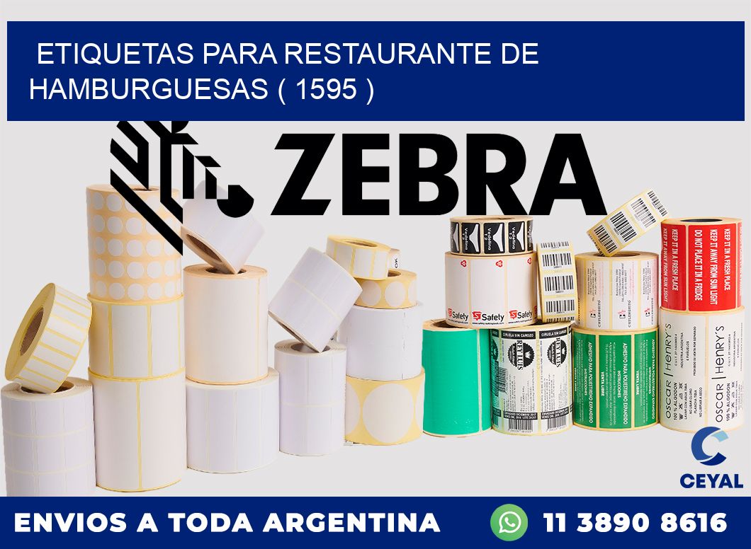 ETIQUETAS PARA RESTAURANTE DE HAMBURGUESAS ( 1595 )