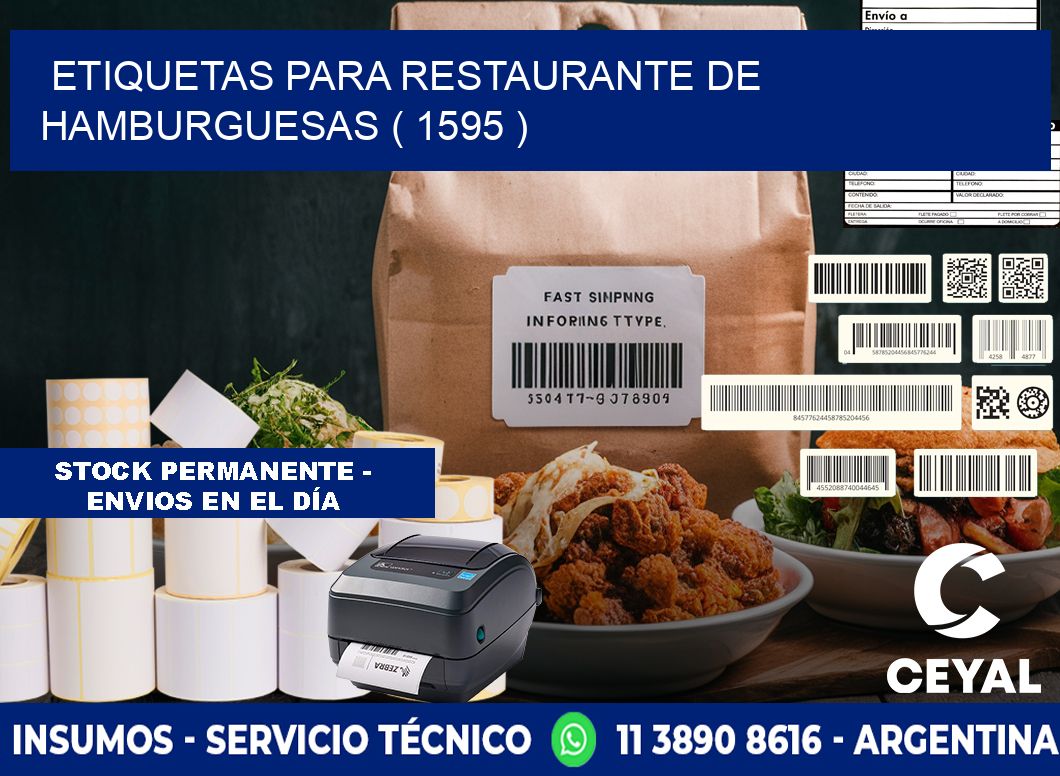 ETIQUETAS PARA RESTAURANTE DE HAMBURGUESAS ( 1595 )