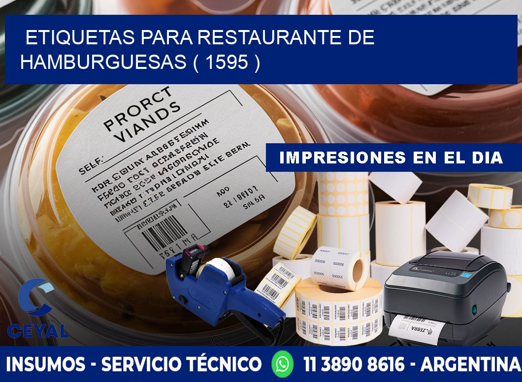 ETIQUETAS PARA RESTAURANTE DE HAMBURGUESAS ( 1595 )