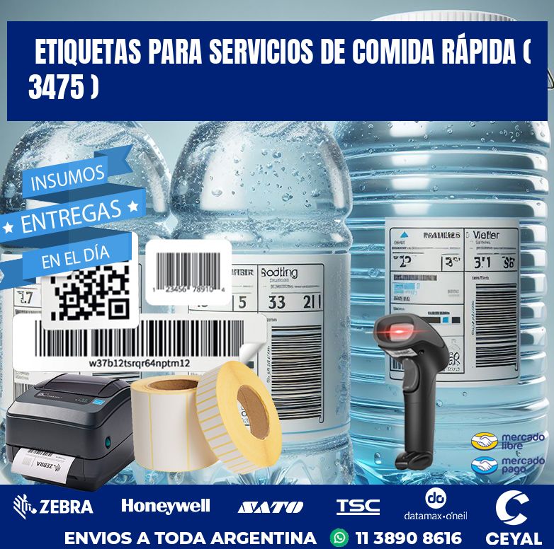 ETIQUETAS PARA SERVICIOS DE COMIDA RÁPIDA ( 3475 )