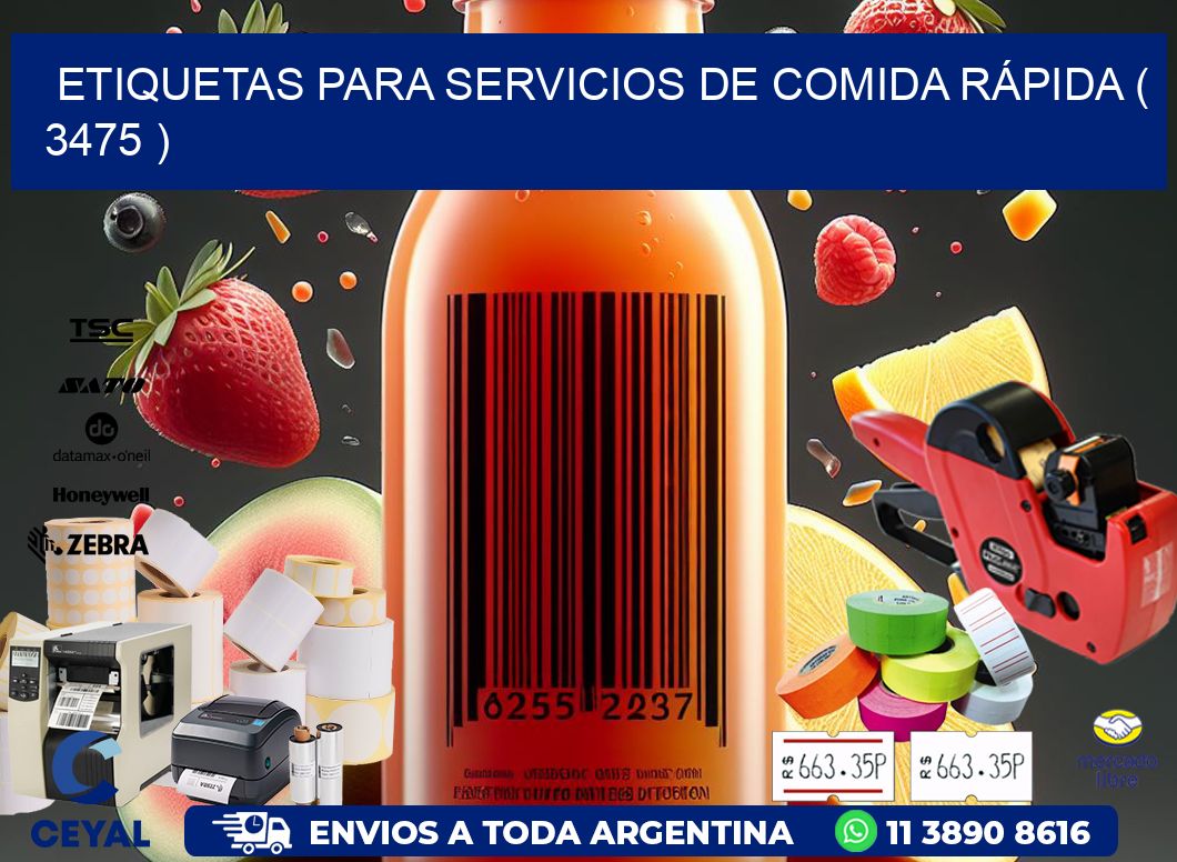 ETIQUETAS PARA SERVICIOS DE COMIDA RÁPIDA ( 3475 )