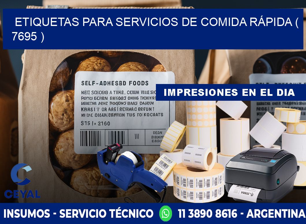 ETIQUETAS PARA SERVICIOS DE COMIDA RÁPIDA ( 7695 )