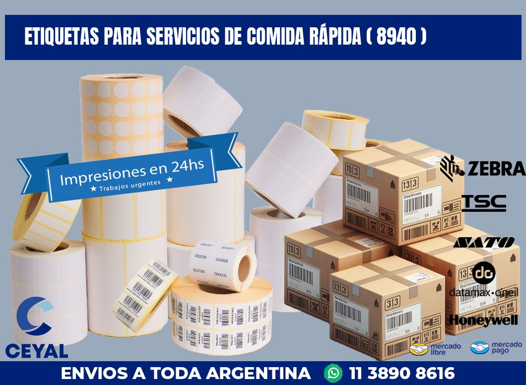 ETIQUETAS PARA SERVICIOS DE COMIDA RÁPIDA ( 8940 )