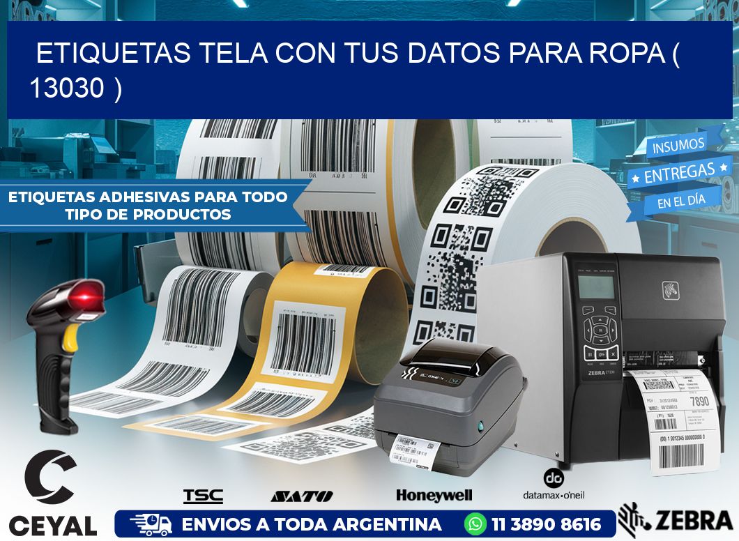 ETIQUETAS TELA CON TUS DATOS PARA ROPA ( 13030 )