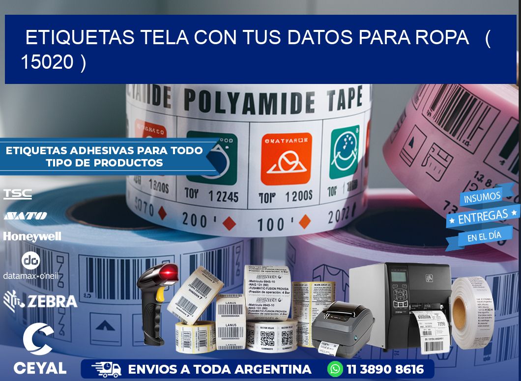 ETIQUETAS TELA CON TUS DATOS PARA ROPA   ( 15020 )