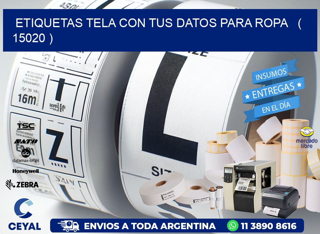 ETIQUETAS TELA CON TUS DATOS PARA ROPA   ( 15020 )