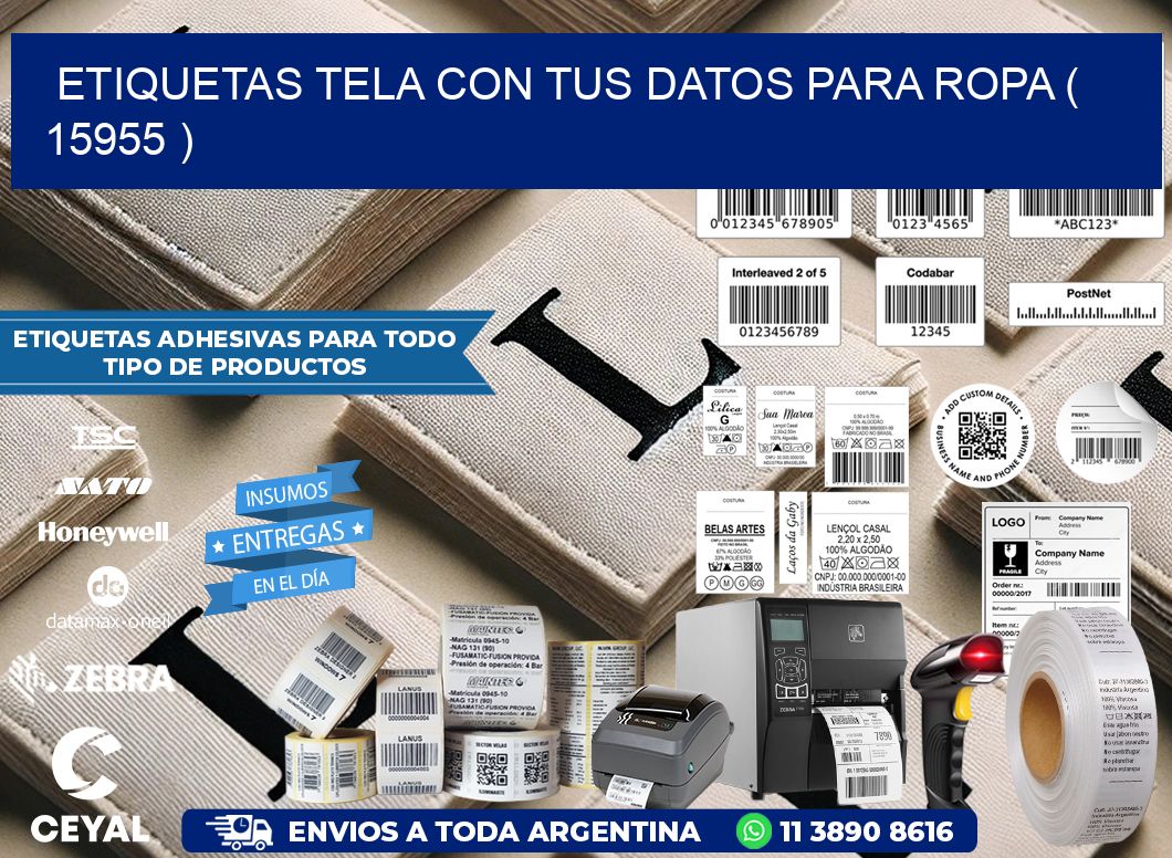 ETIQUETAS TELA CON TUS DATOS PARA ROPA ( 15955 )