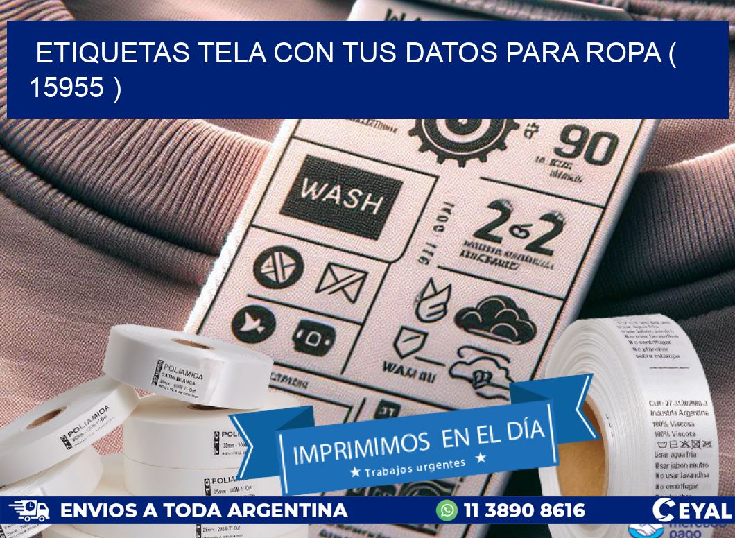 ETIQUETAS TELA CON TUS DATOS PARA ROPA ( 15955 )