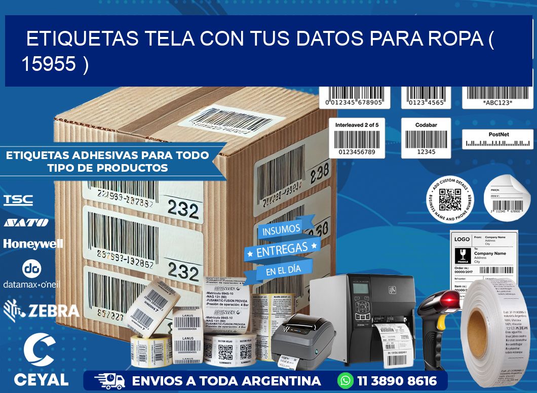 ETIQUETAS TELA CON TUS DATOS PARA ROPA ( 15955 )