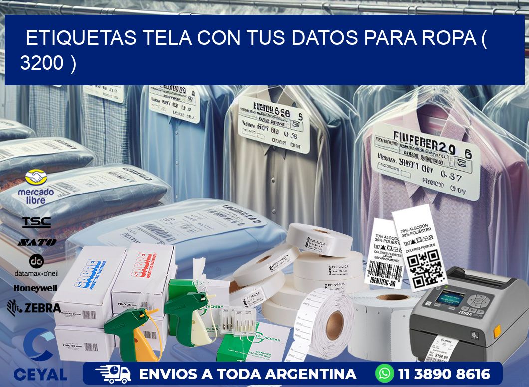 ETIQUETAS TELA CON TUS DATOS PARA ROPA ( 3200 )
