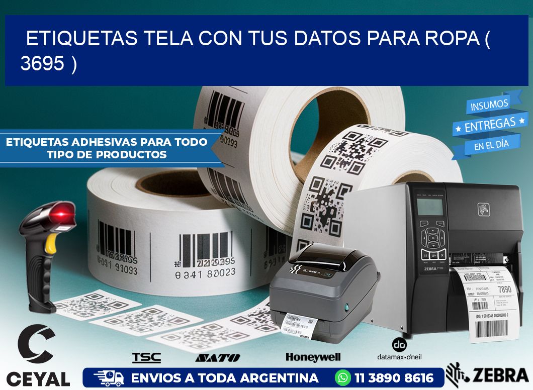 ETIQUETAS TELA CON TUS DATOS PARA ROPA ( 3695 )