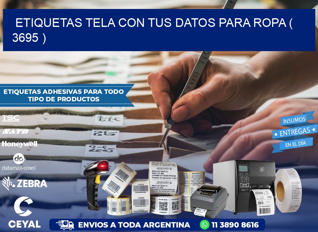 ETIQUETAS TELA CON TUS DATOS PARA ROPA ( 3695 )
