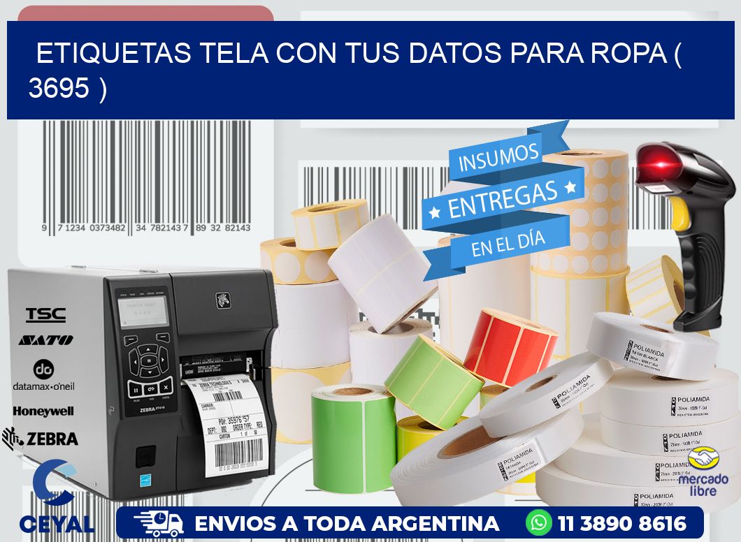 ETIQUETAS TELA CON TUS DATOS PARA ROPA ( 3695 )