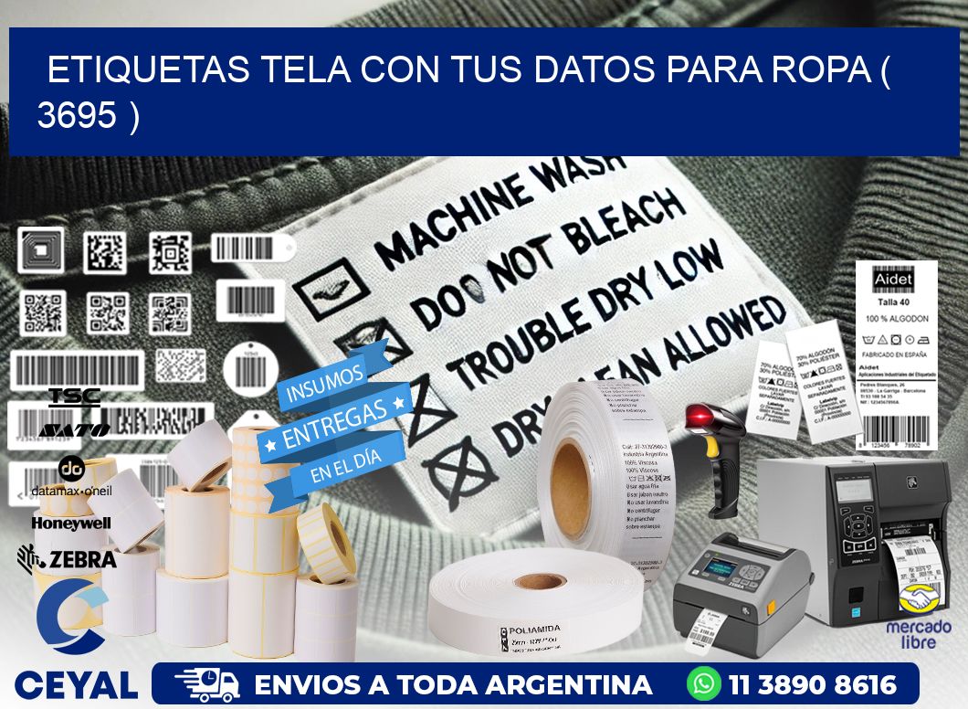 ETIQUETAS TELA CON TUS DATOS PARA ROPA ( 3695 )