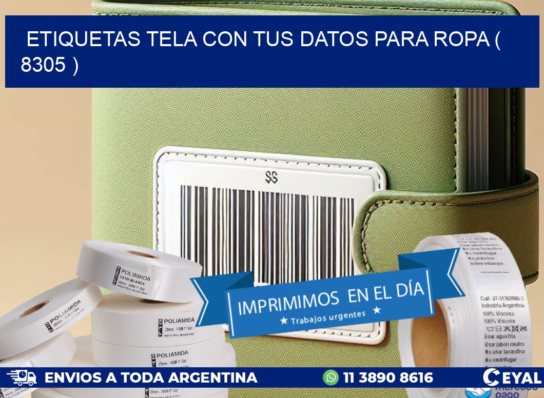 ETIQUETAS TELA CON TUS DATOS PARA ROPA ( 8305 )
