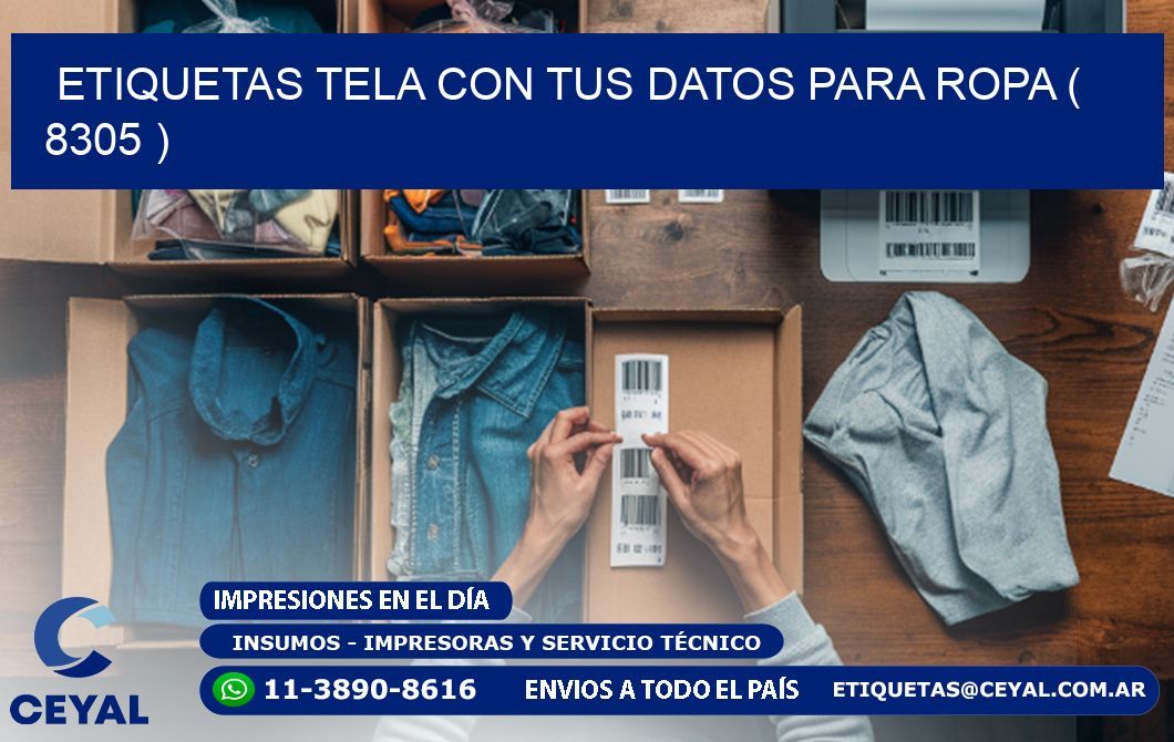 ETIQUETAS TELA CON TUS DATOS PARA ROPA ( 8305 )
